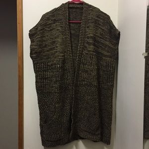 One size greenish gold sweater poncho